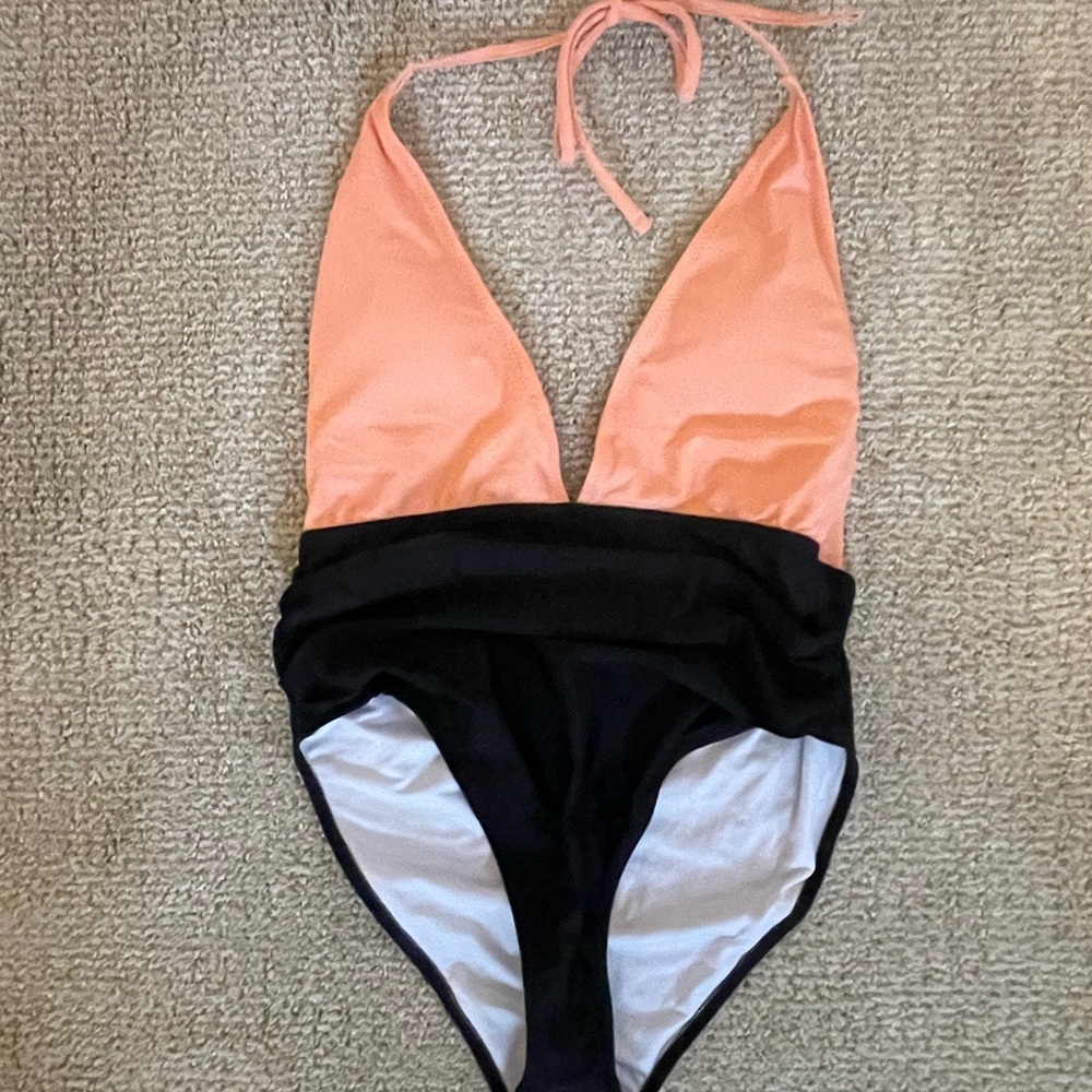 High Cut Ruched Open Back One Piece Bathing Suit